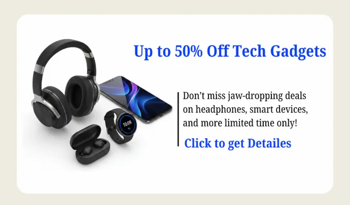 Offer Email (Headphones/Gadgets): Promotional email copy showcasing tech gadgets and discount offers, written to drive urgent click-throughs and sales.
